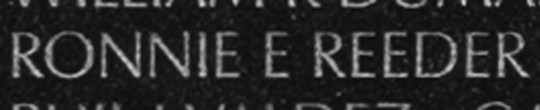 Corporal Ronnie Ellis Reeder's name inscribed on The Wall.